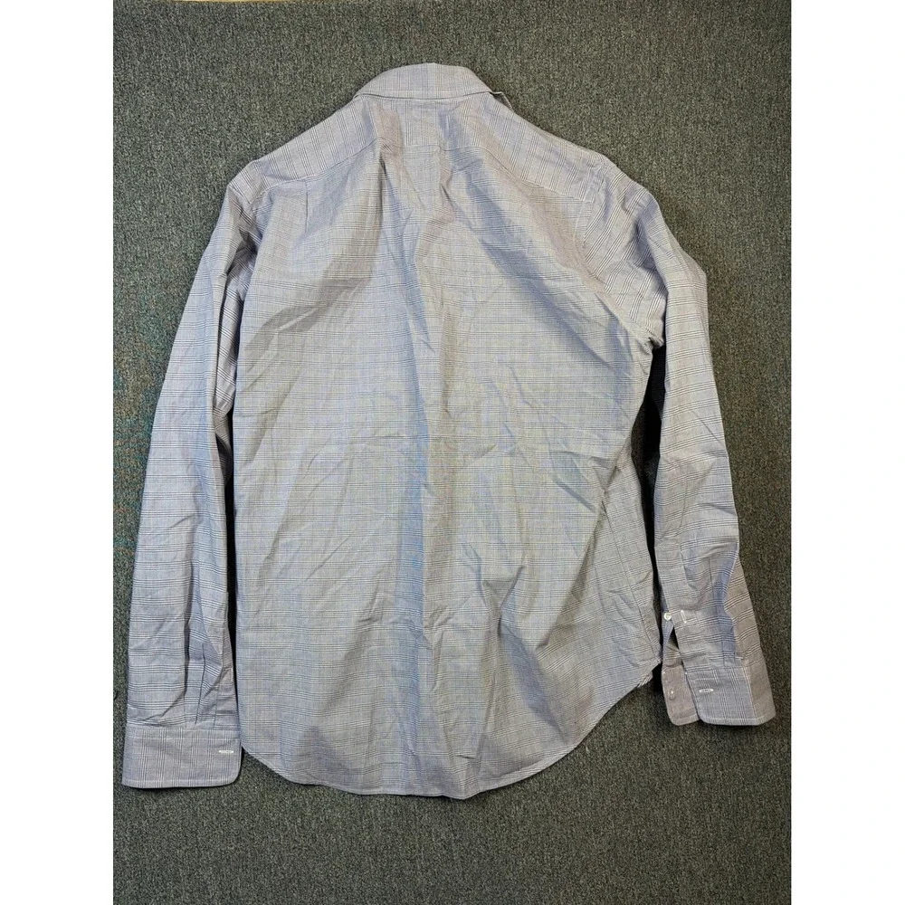 Polo Ralph Lauren Mens Classic Fit Glen Plaid Button Down Shirt Blue White Large